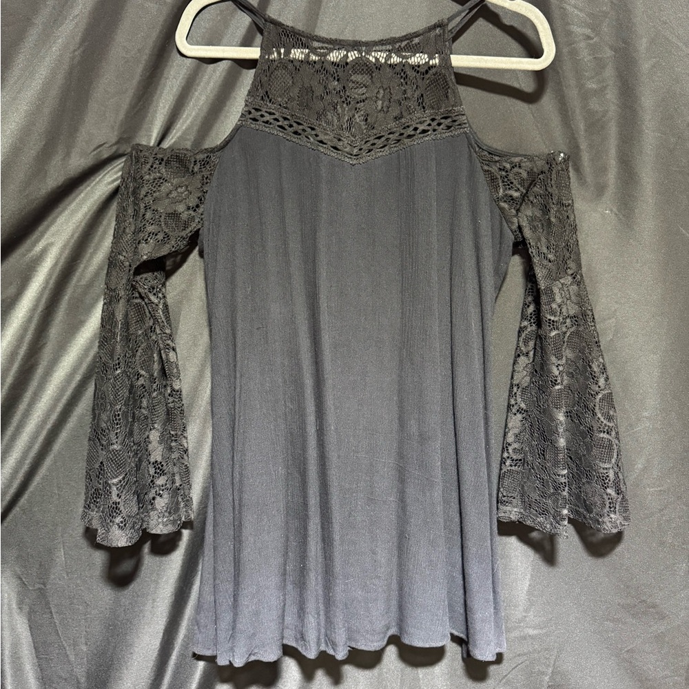 Lace backless boho style hippie dress